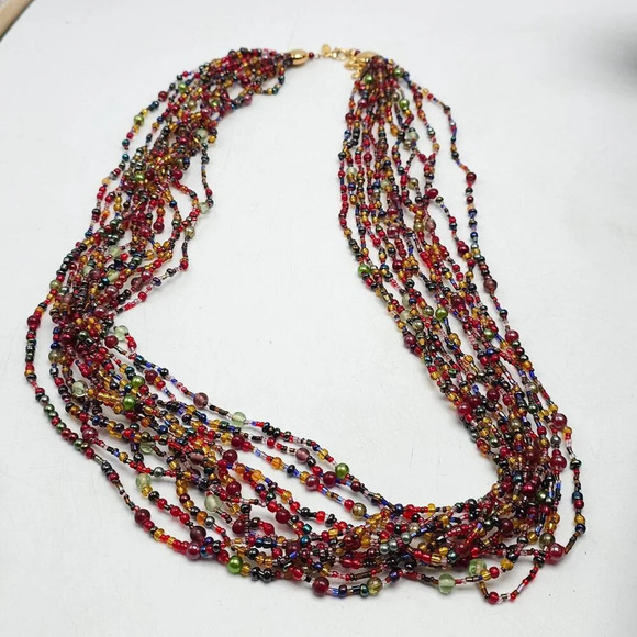 Joan Rivers Multi-Strand Beaded Necklace With Gold Tone Clasp - Picture 6 of 7